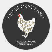 Frische Hühnereier Retro Runder Aufkleber (Vorderseite)