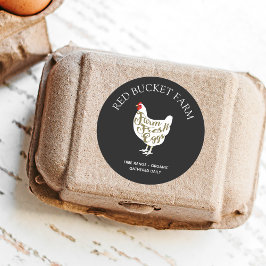 Frische Hühnereier Retro Runder Aufkleber