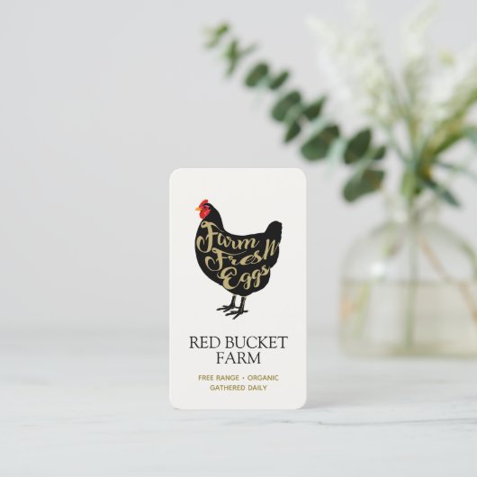 Frische Hühnereier Retro Visitenkarte (Stehend Vorderseite)