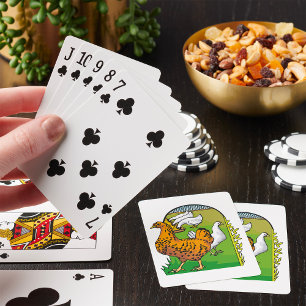 Frische Hühnerstall-Landszene auf dem Bauernhof Spielkarten