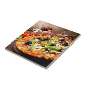 Frische italienische Pizza Fliese (Seite)