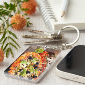 Frische italienische Pizza Schlüsselanhänger (Vorderseite rechts)