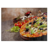Frische italienische Pizza Schneidebrett (Vorderseite)