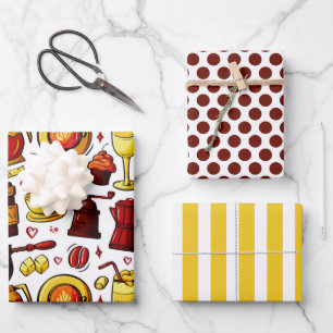 Frische Kaffee-Cafe-Verpackungspapier-Set Geschenkpapier Set
