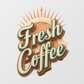 Frische Kaffee-Donut-Shop Fensteraufkleber (Blatt)