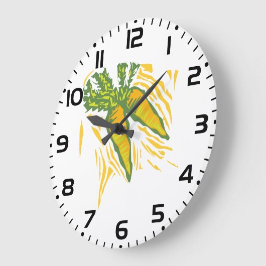 Frische Karotten Große Wanduhr (Winkel)
