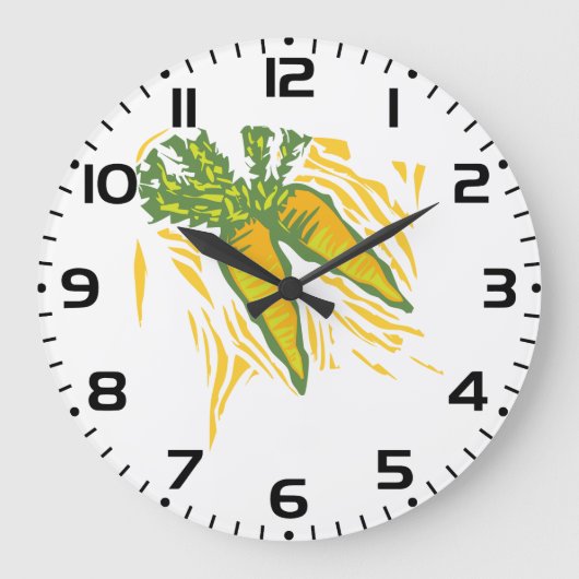 Frische Karotten Große Wanduhr (Vorderseite)