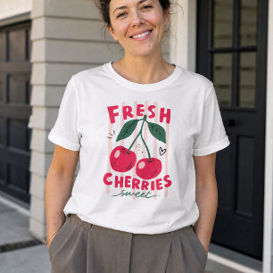 Frische Kirschen Süße Retro-Frucht T-Shirt