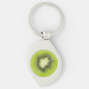 Frische Kiwi. Runde Scheibenahaufnahme Schlüsselanhänger