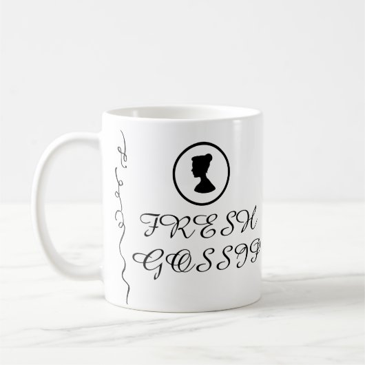 Frische Klatschgeschichten Kaffeetasse (Links)