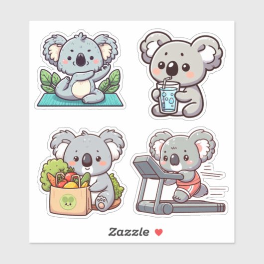Frische Koala Set Wasserdicht Aufkleber (Blatt)
