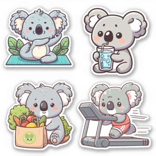 Frische Koala Set Wasserdicht Aufkleber (Vorderseite)