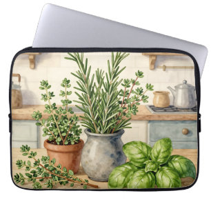 Frische Küchenkräuter Aquarell Laptopschutzhülle