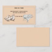 Frische Kuh- und Entenpfanne und Tintenskizze Visitenkarte (Vorne/Hinten)