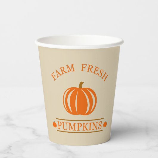 Frische Kürbis fallen Herbst Pappbecher (Rückseite)