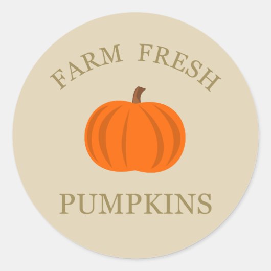 Frische Kürbis fallen Herbst Runder Aufkleber (Vorderseite)