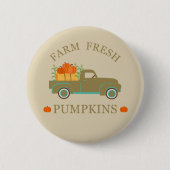 Frische Kürbis Wasserfarbenfall Herbst Button (Vorderseite)