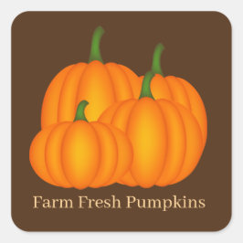 Frische Kürbishändler Wortart Quadratischer Aufkleber