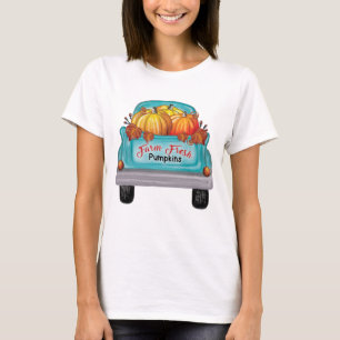 Frische Kürbisse vom Bauernhof im alten Lastwagen T-Shirt