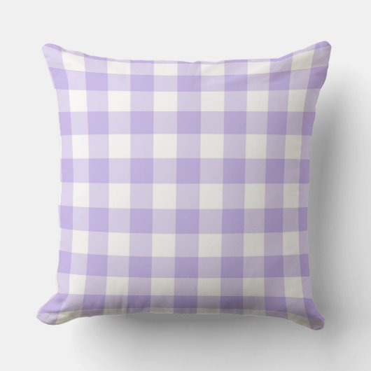 Frische Landlavendel-Gingham-Muster Kissen (Vorderseite)