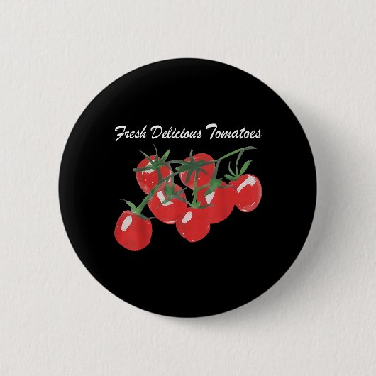 Frische leckere Tomaten Garten Gemüse Sommer Button (Vorderseite)
