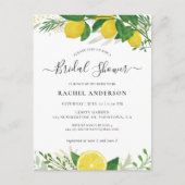 Frische Lemon Bridal Dusche Einladung Postkarte (Vorderseite)