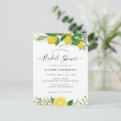 Frische Lemon Bridal Dusche Einladung Postkarte (Stehend Vorderseite)