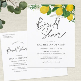 Frische Lemon Bridal Dusche Einladung Postkarte