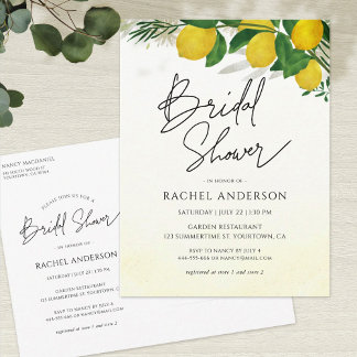 Frische Lemon Bridal Dusche Einladung Postkarte
