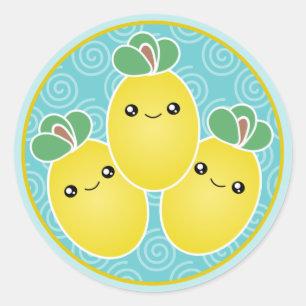 Frische Lemons Kawaii Aufkleber