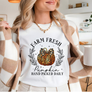 Frische Leopard Kürbis elegantes Herbstthema T-Shirt