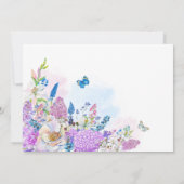 Frische lila Blütenblüte Abschluss Einladung (Rückseite)