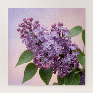 Frische lila Fliederblüten Frühlingsfloristik Puzzle