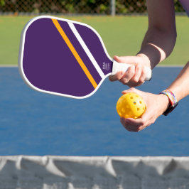Frische Lila gelbe Ecke Racing Streifen Pickleball Schläger