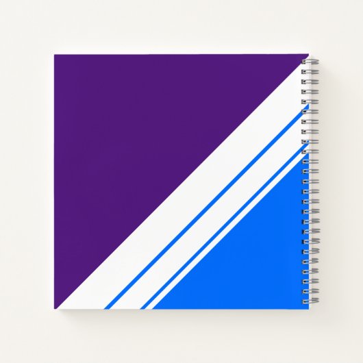 Frische Lila, hellblaue Streifen Notizblock (Rückseite)