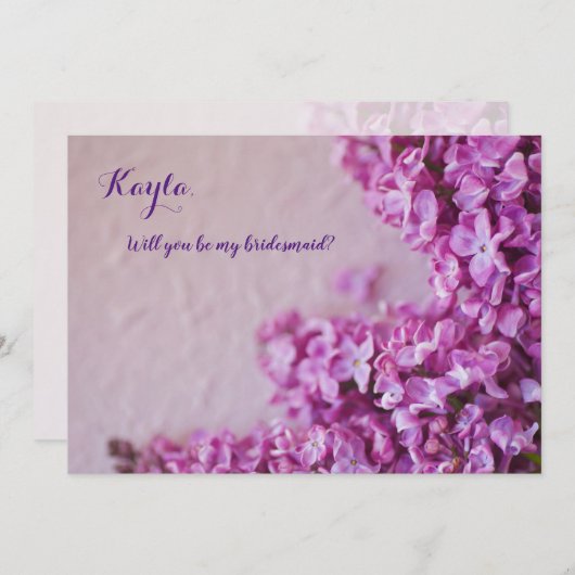 Frische lila Lila auf Textur Einladung (Vorne/Hinten)