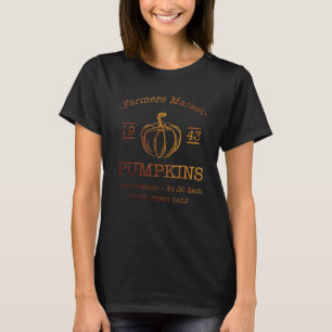 Frische lokale Bauernmarkt-Kürbisse Heuwagenfahrt T-Shirt