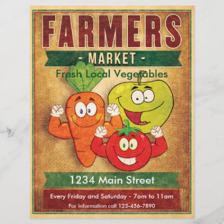 Frische lokale Gemüse vom Bauernmarkt Flyer