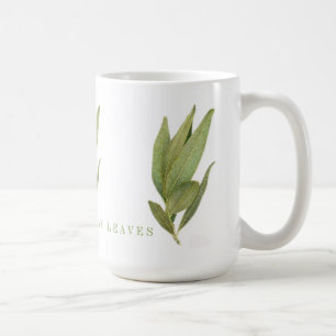 FRISCHE LORBEERBLÄTTER Hoher Weißer Becher Kaffeetasse