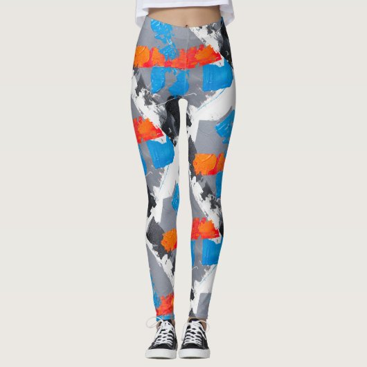 Frische, malerische Leggings - farbenfrohe Splash  (Vorderseite)