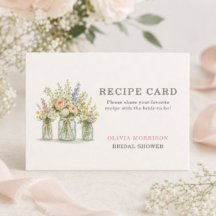 Frische Markt-Blumen-Glas-Rezeptkarte Begleitkarte
