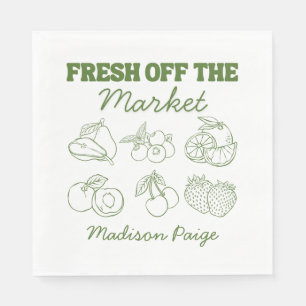 Frische Markt-Hochzeitsdusche Whimsical Green Serviette