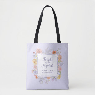 Frische Markt-Violette Blüten  Tasche