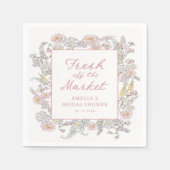 Frische Marktblumen Hochzeitsdusche Serviette (Vorderseite)