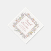 Frische Marktblumen Hochzeitsdusche Serviette (Ecke)