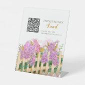 Frische Markthonigmond Fonds Schild, QR-Code Braut Sockelschild (Vorderseite)