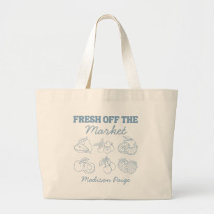 Frische Marktschätze - Whimsical Blaue Hochzeitsdu Jumbo Stoffbeutel