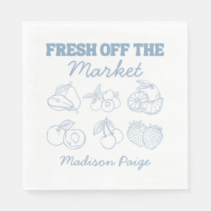 Frische Marktschätze - Whimsical Blue Brautparty Serviette