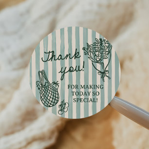 Frische Marktware Handgezeichnete Brautparty Runder Aufkleber