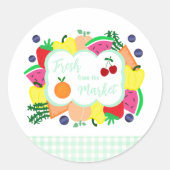 Frische Marktware Runder Aufkleber (Vorderseite)